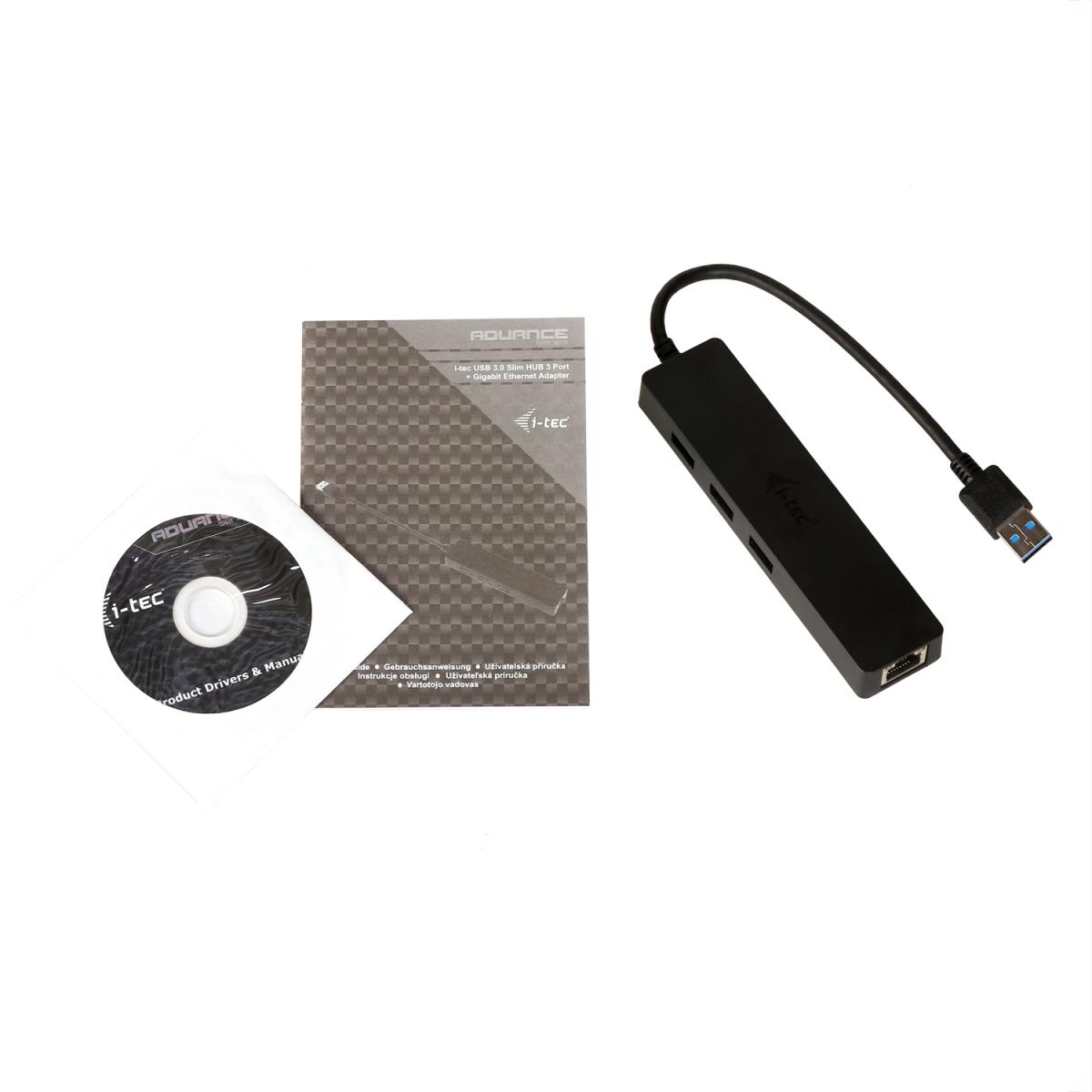 I-TEC ELECTRONICS Slim Hub 3 Port USB 3.0 GB Ethernet Adapter Win/mac