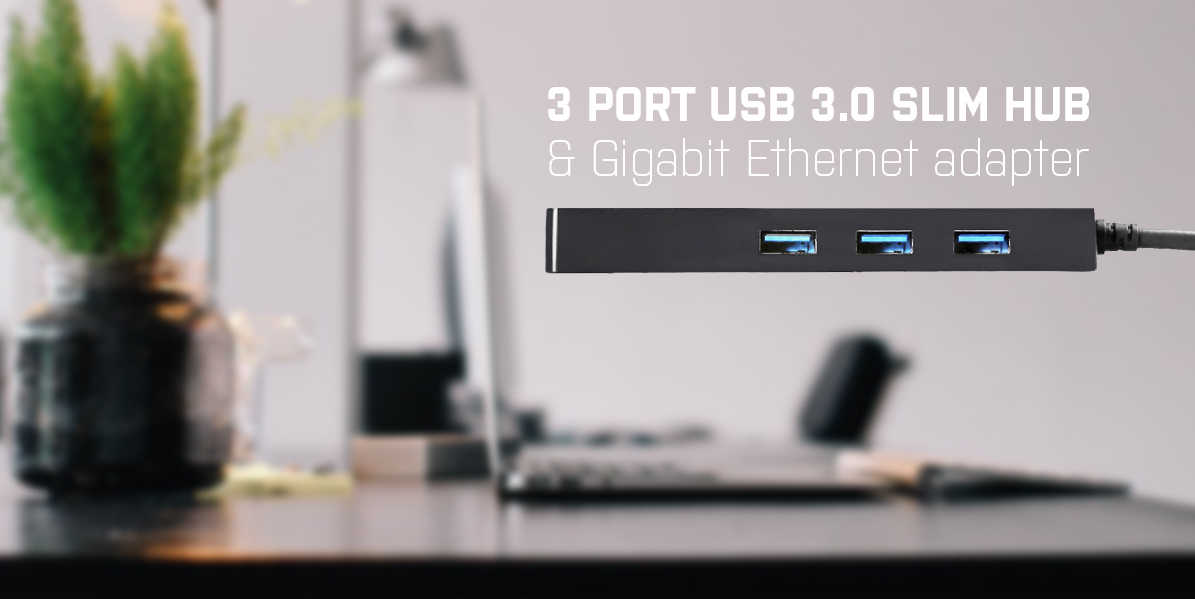 I-TEC ELECTRONICS Slim Hub 3 Port USB 3.0 GB Ethernet Adapter Win/mac