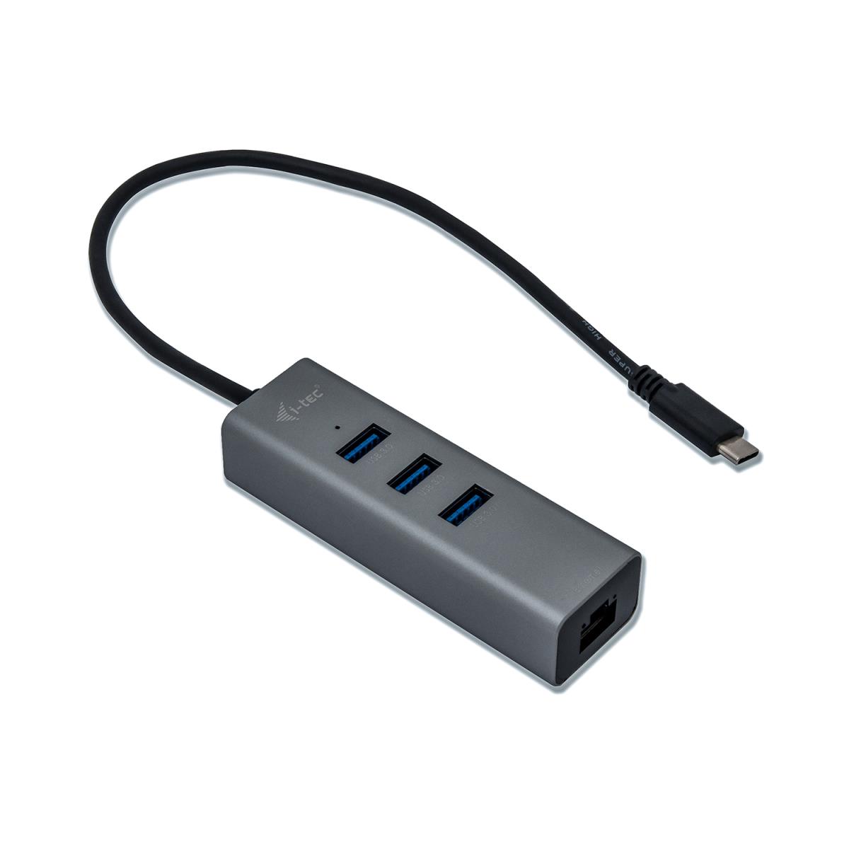 I-TEC ELECTRONICS USB-c Metal Hub 3 + Glan 3 Port Hub + Ethernet Adapter