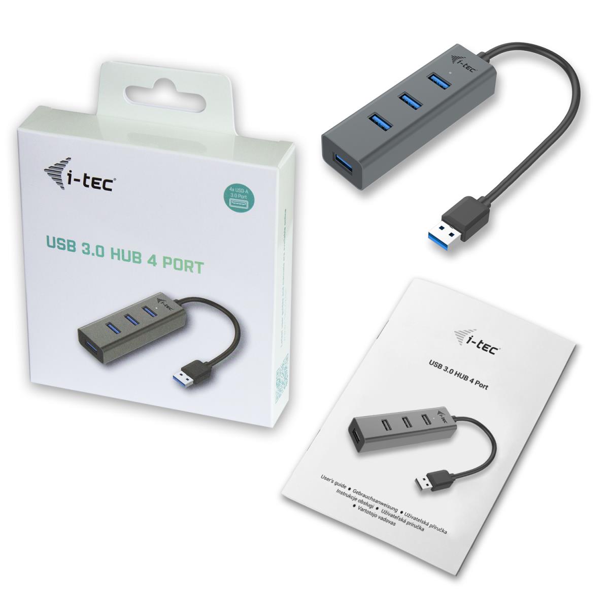 I-TEC ELECTRONICS Metal Hub 4 Port USB 3.0 LED Grey