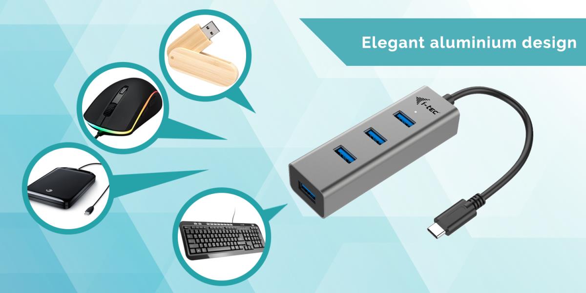 I-TEC ELECTRONICS Metal 4 Port USB 3.0 Hub USB-c To 4x USB-a