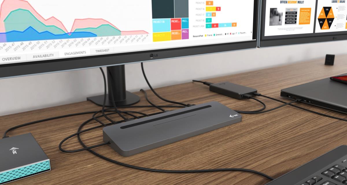 I-TEC ELECTRONICS Docking Station - USB-c Metal Ergonomic 3x Display 4k -  Power Delivery 85w
