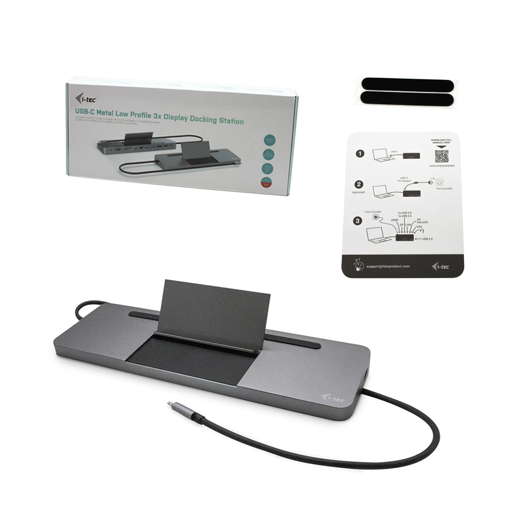 I-TEC ELECTRONICS Docking Station - USB-c Metal Ergonomic 3x Display 4k -  Power Delivery 85w