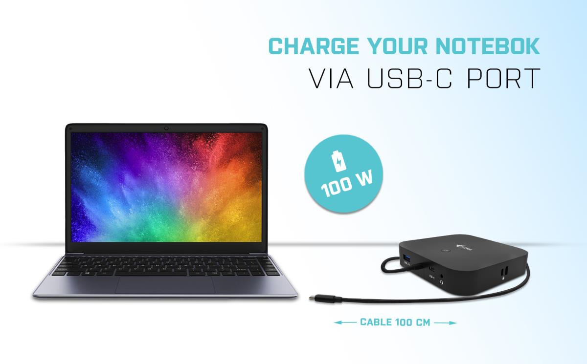 I-TEC ELECTRONICS Docking Station - USB-c Dual Display Power Delivery 100w With Universal Charger 112w uk