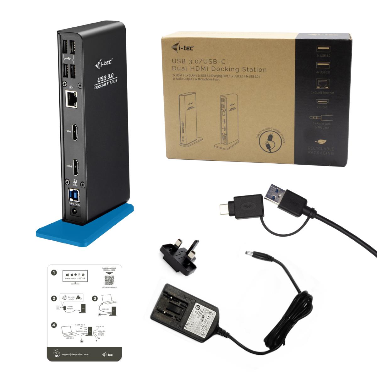 I-TEC ELECTRONICS Docking Station - USB-c /USB3.0 Dual Hdmi - Gigabit Ethernet Rj-45 Uk