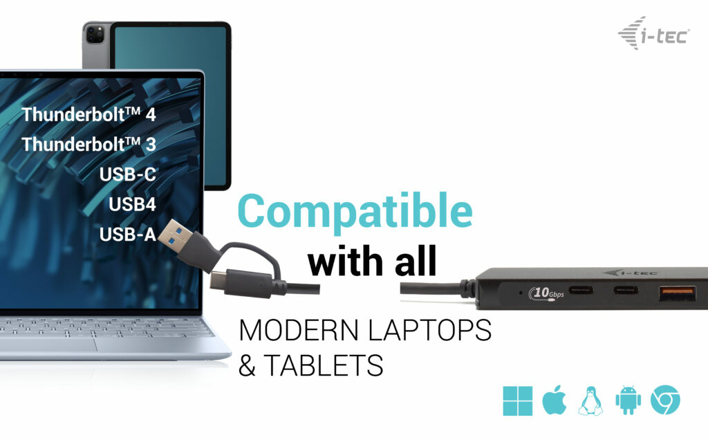 I-TEC ELECTRONICS USB-c Metal Hub 2x USB 3.0 + 2x USB-c