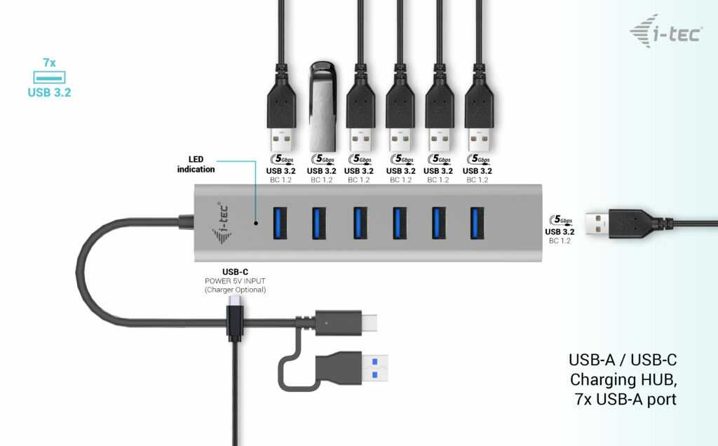 I-TEC ELECTRONICS USB-c Charging Metal Hub 7 Port