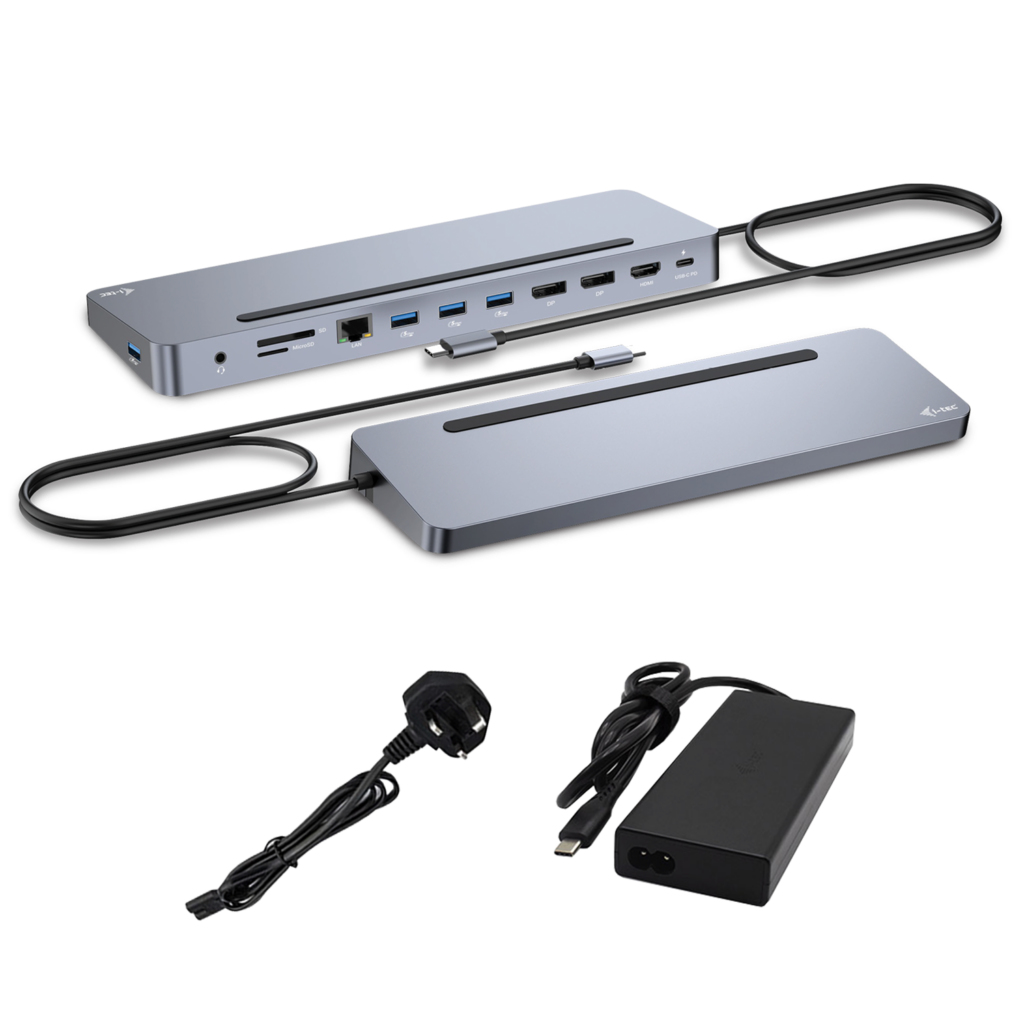 I-TEC ELECTRONICS Ergo Metal Ergononomic Dock - USB-c -  3 X LCD - 4k - Power Delivery 100w + Charger 100w