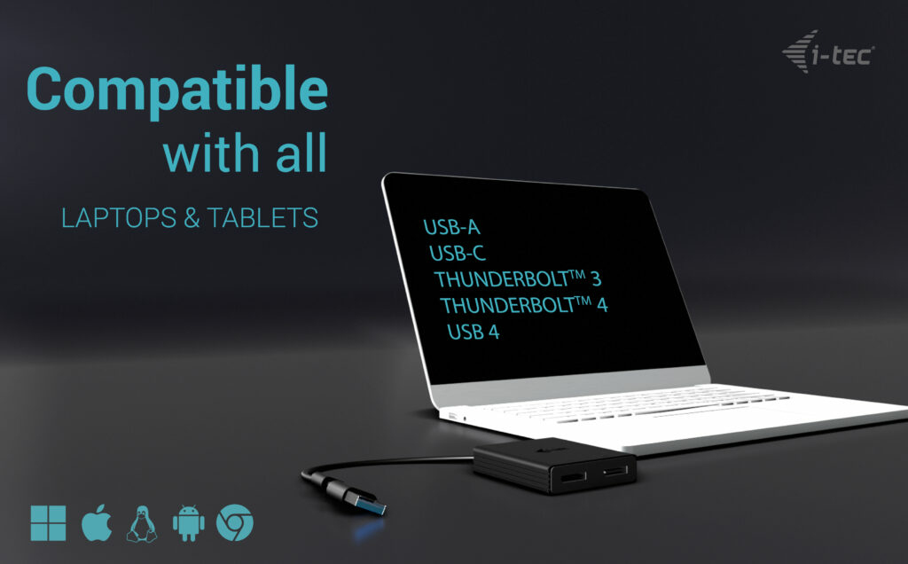 I-TEC ELECTRONICS USB-a / USB-c Dual 4k/60 Hz DisplayPort Video Adapter