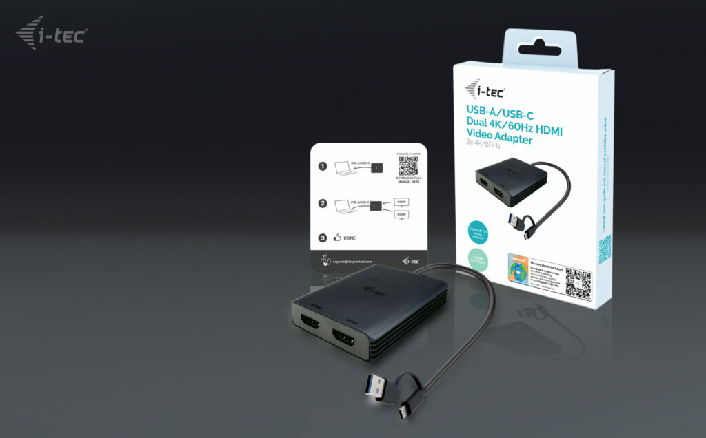 I-TEC ELECTRONICS USB-a / C 2x Hdmi Adapter Dual 4k Hdmi Video Adapter
