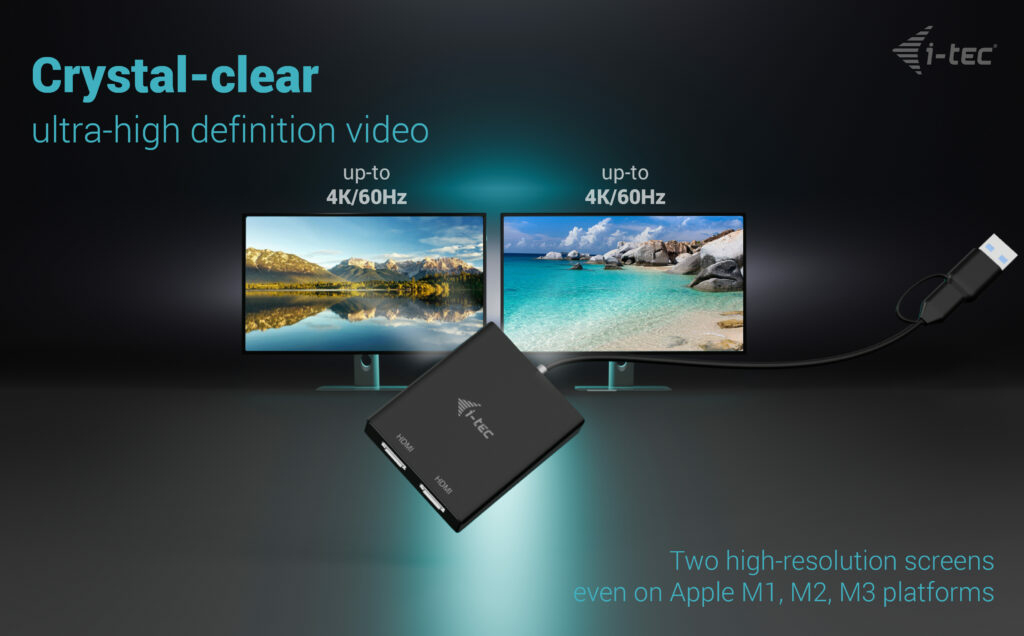 I-TEC ELECTRONICS USB-a / C 2x Hdmi Adapter Dual 4k Hdmi Video Adapter
