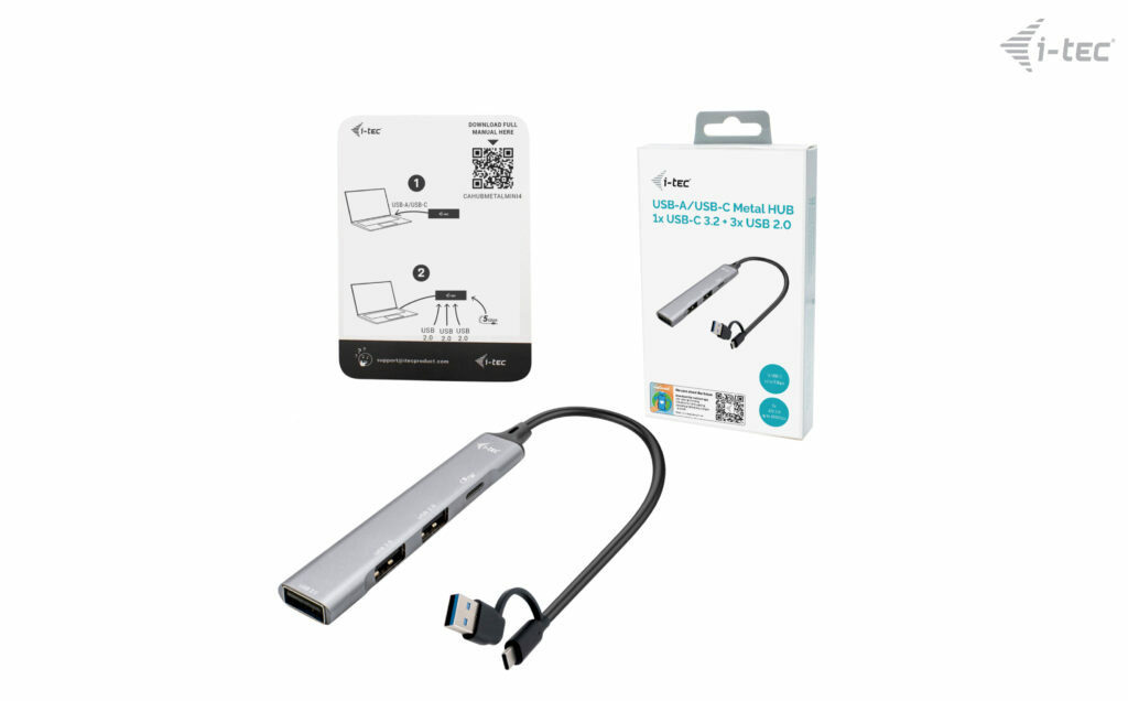 I-TEC ELECTRONICS USB-a / USB-c 4 Port Hub 1x USB-c 3.1 +3x USB 2.0