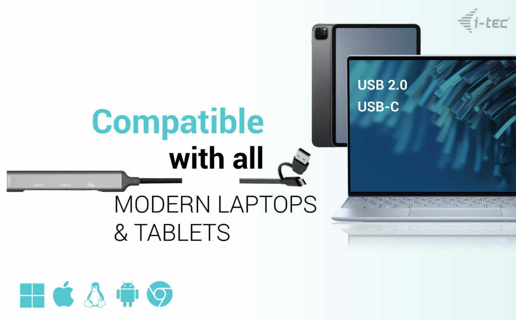I-TEC ELECTRONICS USB-a / USB-c 4 Port Hub 1x USB-c 3.1 +3x USB 2.0