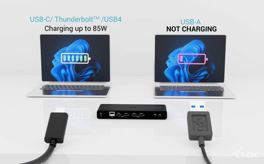 I-TEC ELECTRONICS Docking Station - Dual 4k - Power Delivery 85w + Charger 100w