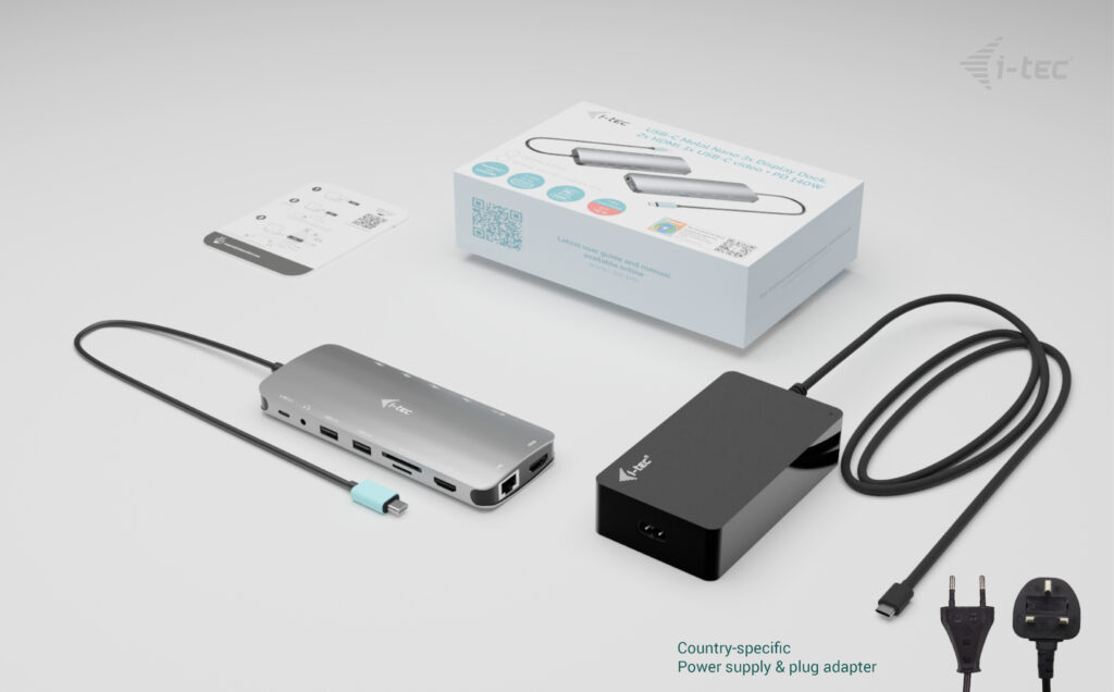 I-TEC ELECTRONICS USB-c Metal Nano 3x Display Docking Station - USB-c -  Power Delivery 140w With  Universal Charger 140 W
