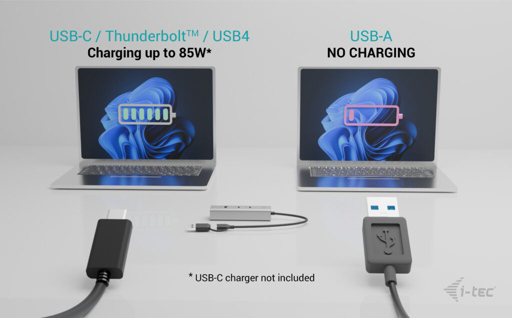 I-TEC ELECTRONICS USB-c / USB-a Metal Charging Hub 4 Port With Power Delivery 85w