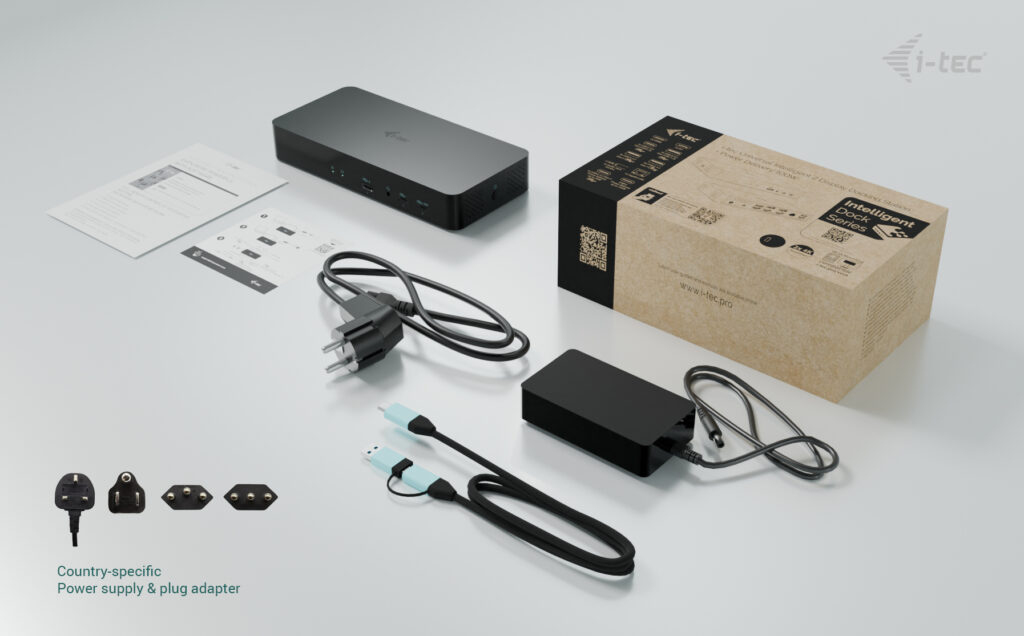 I-TEC ELECTRONICS Docking Station Universal - USB-c - Intelligent Dual Display - Power Delivery 100w Uk