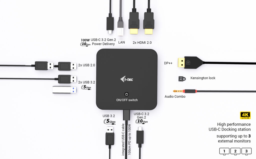 I-TEC ELECTRONICS USB-c Docking Station Pro - Dual Display  - Hdmi / Dp - Power Delivery 100w