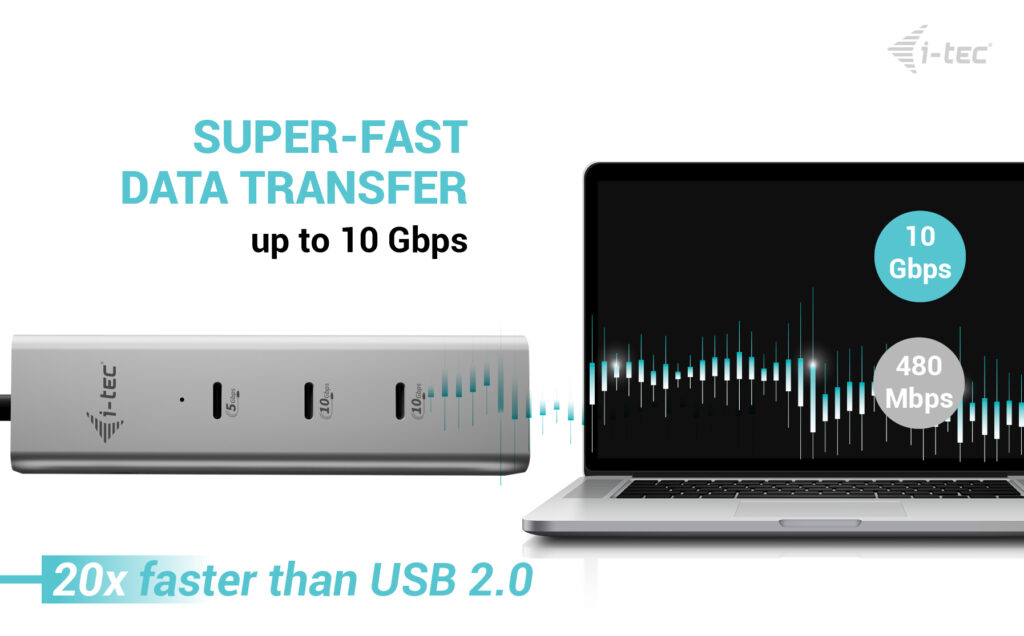 I-TEC ELECTRONICS USB-c Charging Metal Hub 5 Port With USB-c Video 8k + Power Delivery 85w