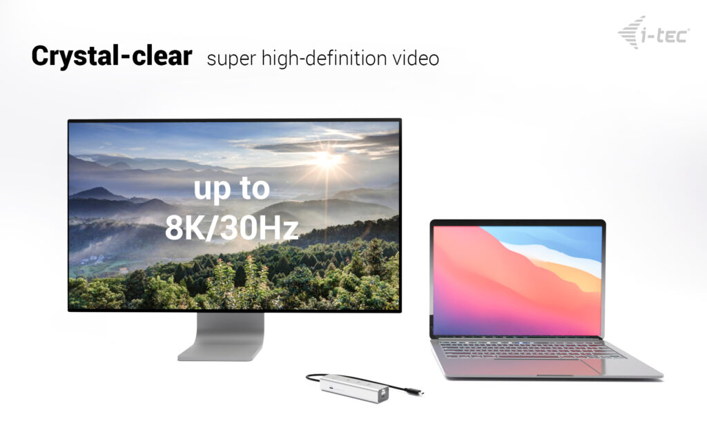 I-TEC ELECTRONICS USB-c Charging Metal Hub 5 Port With USB-c Video 8k + Power Delivery 85w