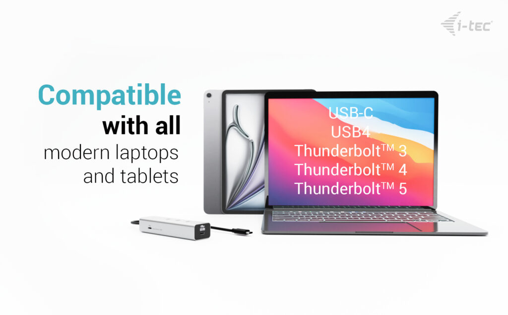 I-TEC ELECTRONICS USB-c Charging Metal Hub 5 Port With USB-c Video 8k + Power Delivery 85w