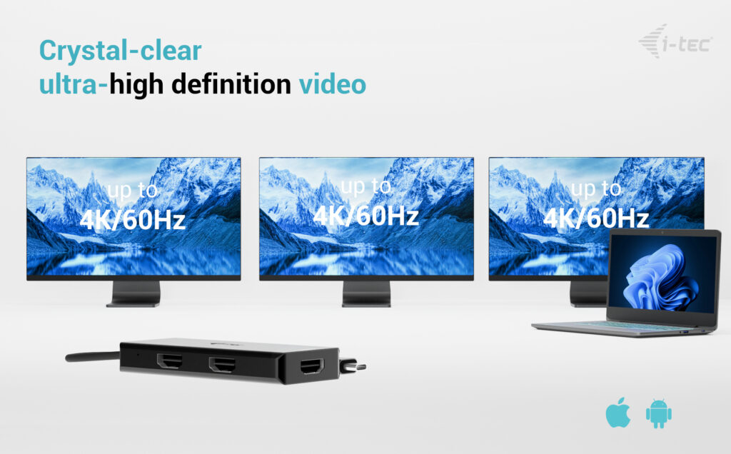 I-TEC ELECTRONICS USB-c Docking Station - Triple Display  - Hdmi - Power Delivery 100w Uk