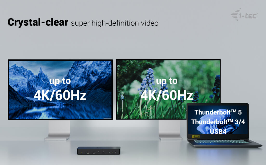 I-TEC ELECTRONICS Intelligent Docking Station - Thunderbolt 4 Dual DisplayPort  - Power Delivery 90w Uk