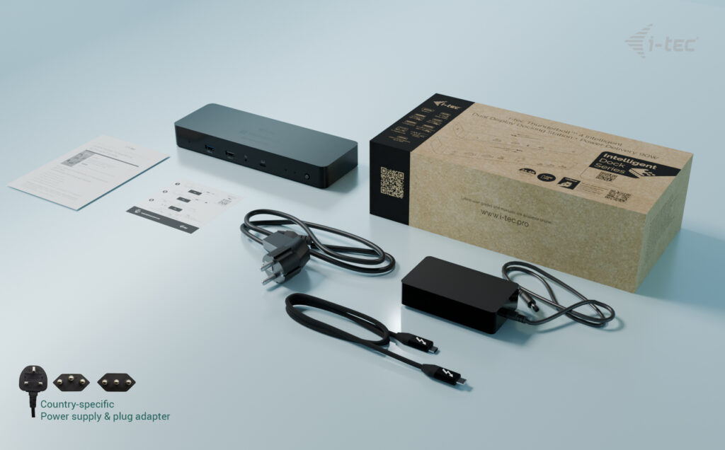 I-TEC ELECTRONICS Intelligent Docking Station - Thunderbolt 4 Dual DisplayPort  - Power Delivery 90w Uk