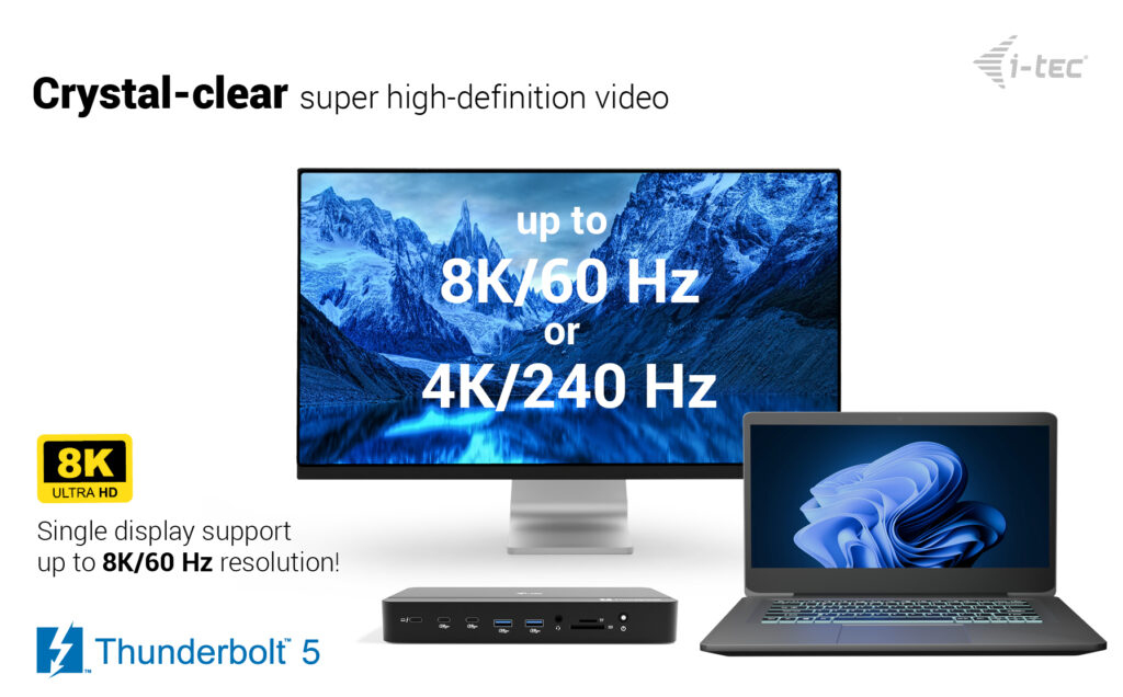 I-TEC ELECTRONICS Dock - Thunderbolt 5 Triple DisplayPort  - Power Delivery 140w Uk