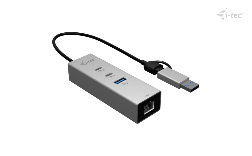 I-TEC ELECTRONICS USB-c/USB-a Metal Hub 3 (2x USB-c, 1x USB-a) Port + 2.5glan
