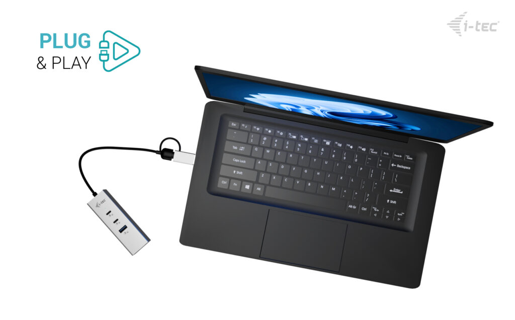 I-TEC ELECTRONICS USB-c/USB-a Metal Hub 3 (2x USB-c, 1x USB-a) Port + 2.5glan