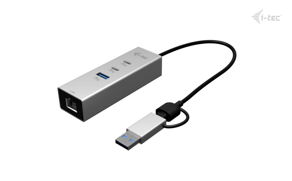 I-TEC ELECTRONICS USB-c/USB-a Metal Hub 3 (2x USB-c, 1x USB-a) Port + 2.5glan