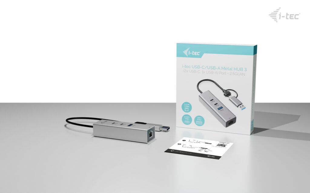 I-TEC ELECTRONICS USB-c/USB-a Metal Hub 3 (2x USB-c, 1x USB-a) Port + 2.5glan