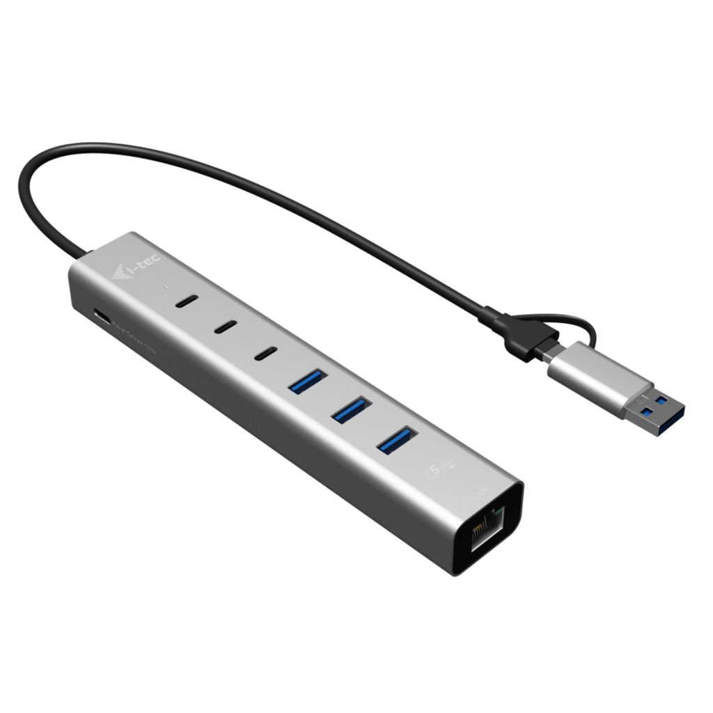 I-TEC ELECTRONICS USB-c/USB-a Metal Hub 6 Port (3x USB-c, 3x USB-a), Lan, Power Delivery 85w