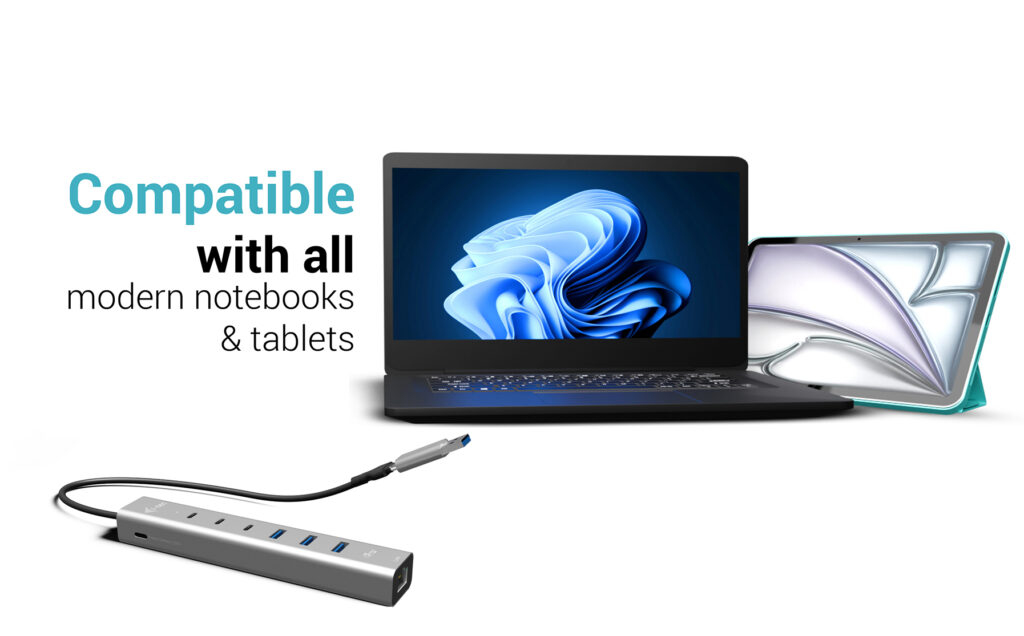 I-TEC ELECTRONICS USB-c/USB-a Metal Hub 6 Port (3x USB-c, 3x USB-a), Lan, Power Delivery 85w