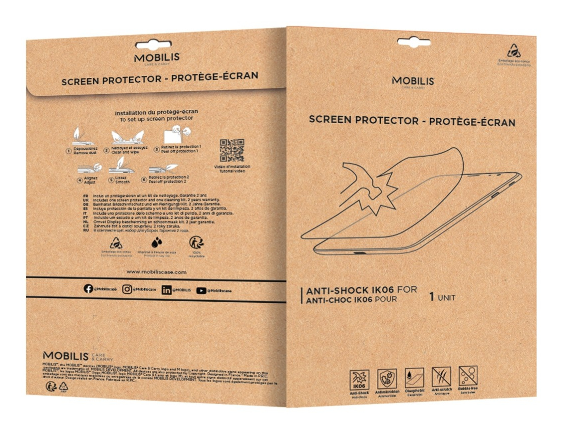 MOBILIS Screen Protector Anti-Shock IK06 - Clear for Galaxy Tab S9 - Tab S9 FE