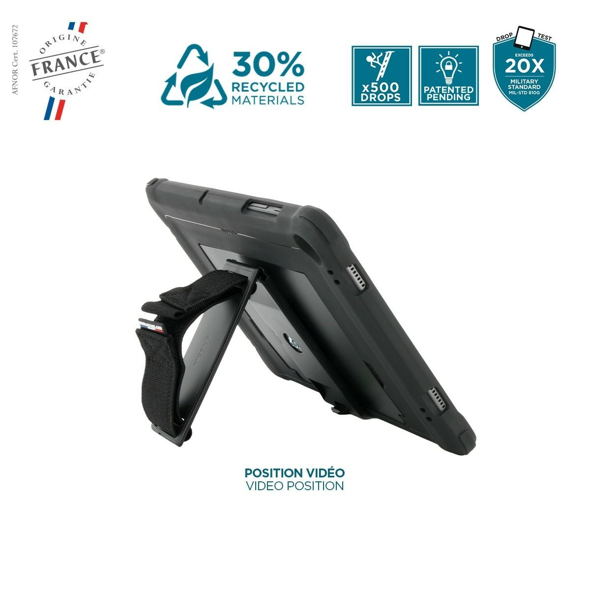 MOBILIS Reinforced Protective Case For Galaxy Tab A11+ / Galaxy Tab A9+ (11in') With Kickstand + 360� Rotative Handstrap