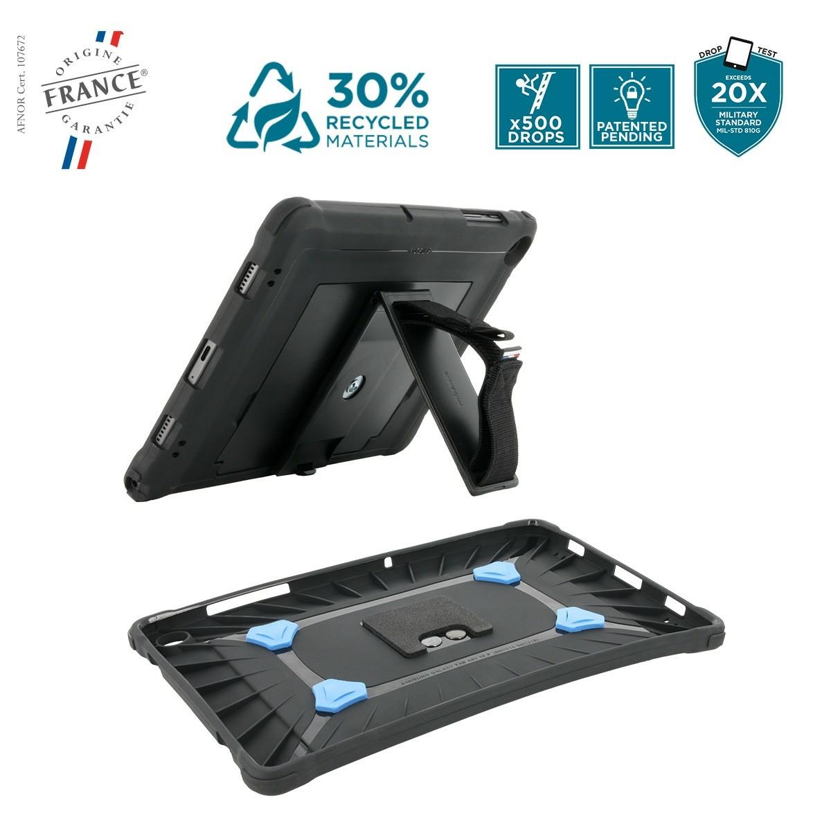 MOBILIS Reinforced Protective Case For Galaxy Tab A11+ / Galaxy Tab A9+ (11in') With Kickstand + 360� Rotative Handstrap