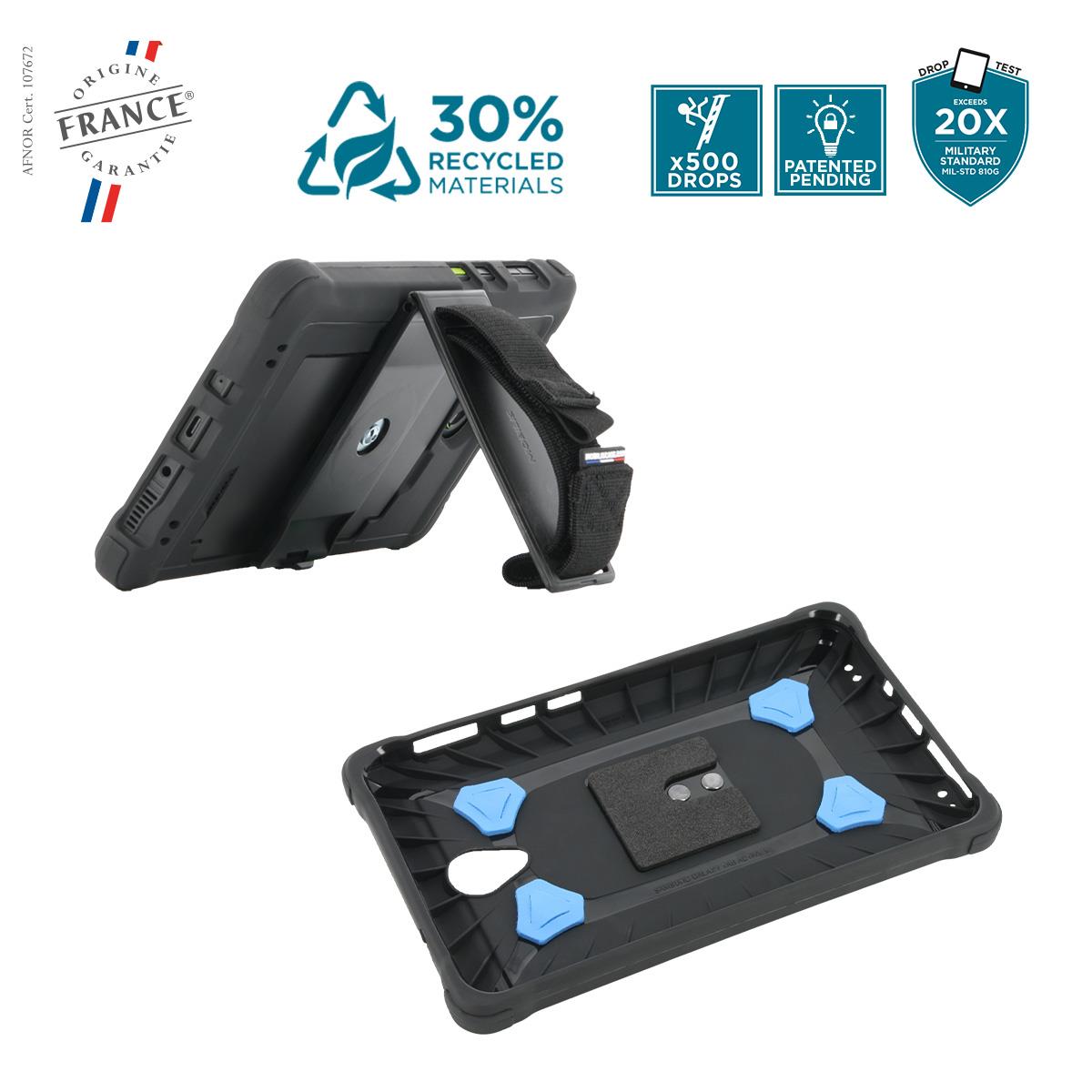 MOBILIS Reinforced Protective Case For Galaxy Tab Active5 8in' With Kickstand + 360� Rotative Handstrap