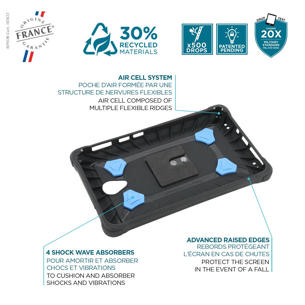 MOBILIS Reinforced Protective Case For Galaxy Tab Active5 8in' With Kickstand + 360� Rotative Handstrap