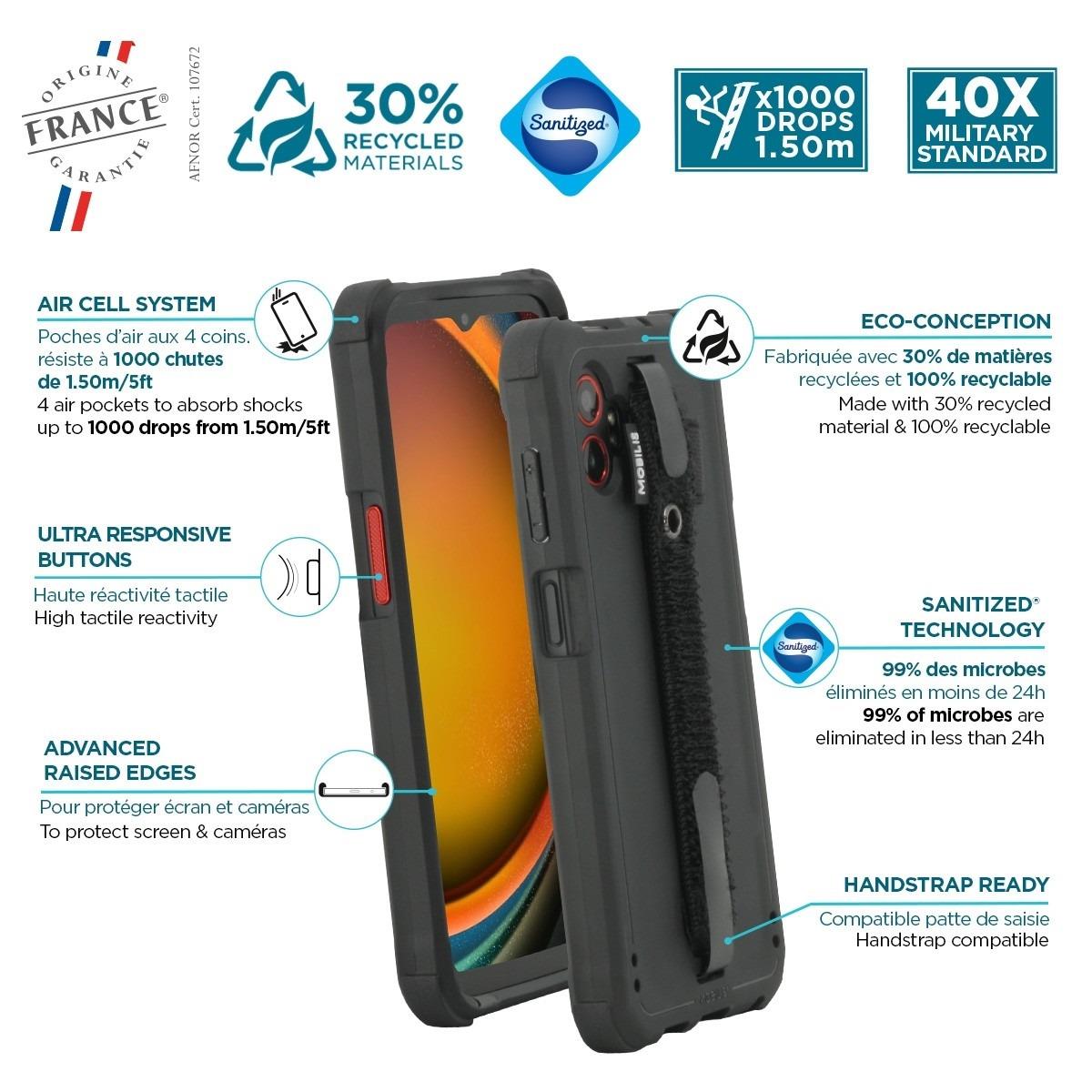 MOBILIS Rugged Protective Case For Galaxy Xcover 7 Pro Black