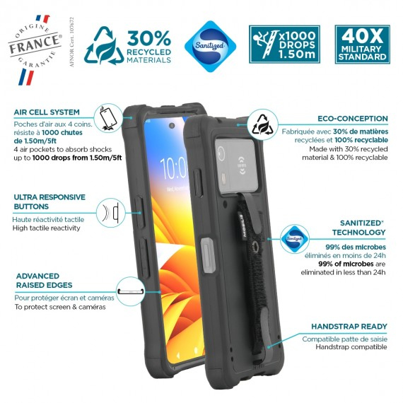 MOBILIS Rugged Protective Case For Zebra Em45 + Handstrap - Protech