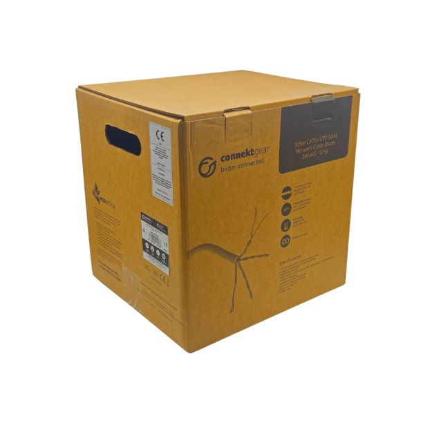 COMPUTER GEAR 305M CAT5E SOLID UTP GREY DRUM 24AWG