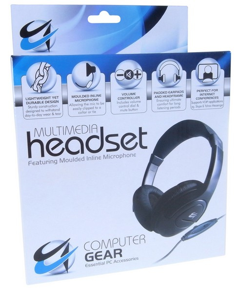 COMPUTER GEAR Headset With Clip-on Microphone