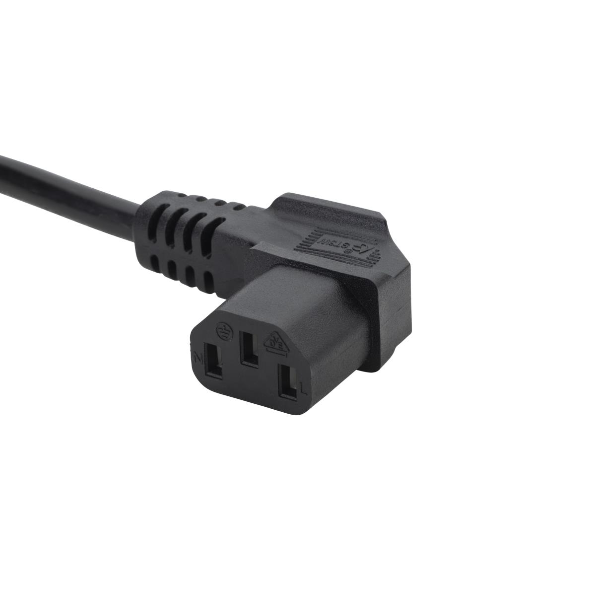 COMPUTER GEAR 3M UK PLUG TO RT/ANGLE C13 TO RIGHT ANGLED C13 SOCKET