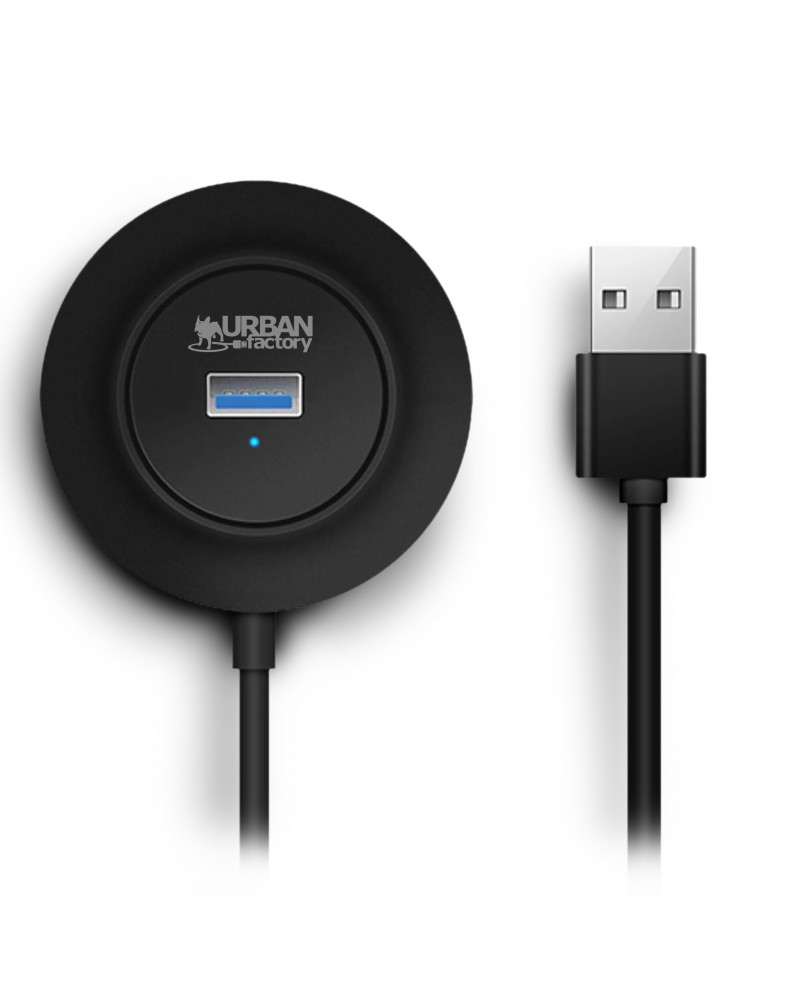 URBAN FACTORY Minee USB 2.0 Hub 4 Ports Black