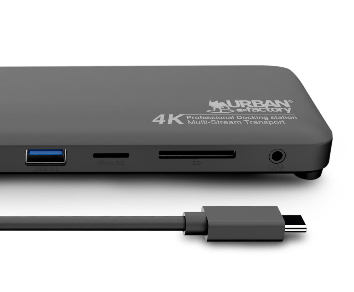 URBAN FACTORY Docking Station - USB-c Multi Display 4k 100w