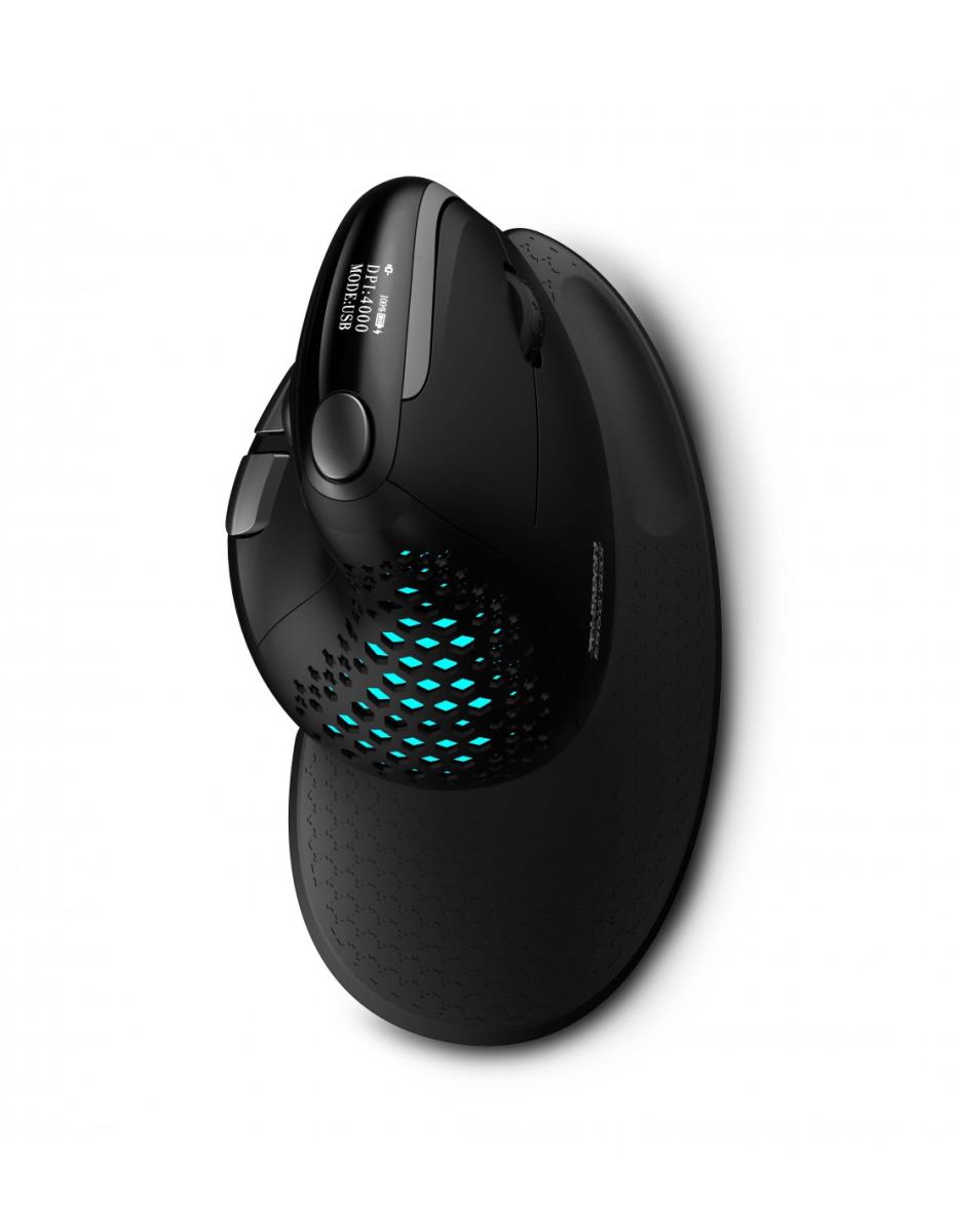 URBAN FACTORY Ergo Max -: Ergonomic Vertical Bluetooth 5.0 / Wireless 2.4 GHz And USB Mouse For The Right-handed