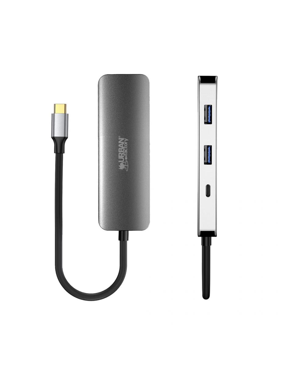 URBAN FACTORY Hubee Hub - 4 In 1 USB-c With 2 USB-a/1 Hdmi 4k And 1 USB-c 100w