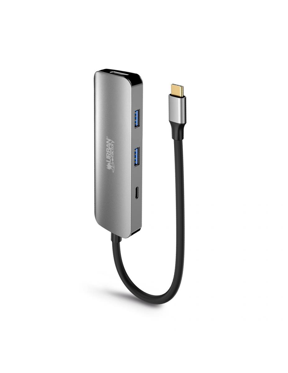 URBAN FACTORY Hubee Hub - 4 In 1 USB-c With 2 USB-a/1 Hdmi 4k And 1 USB-c 100w